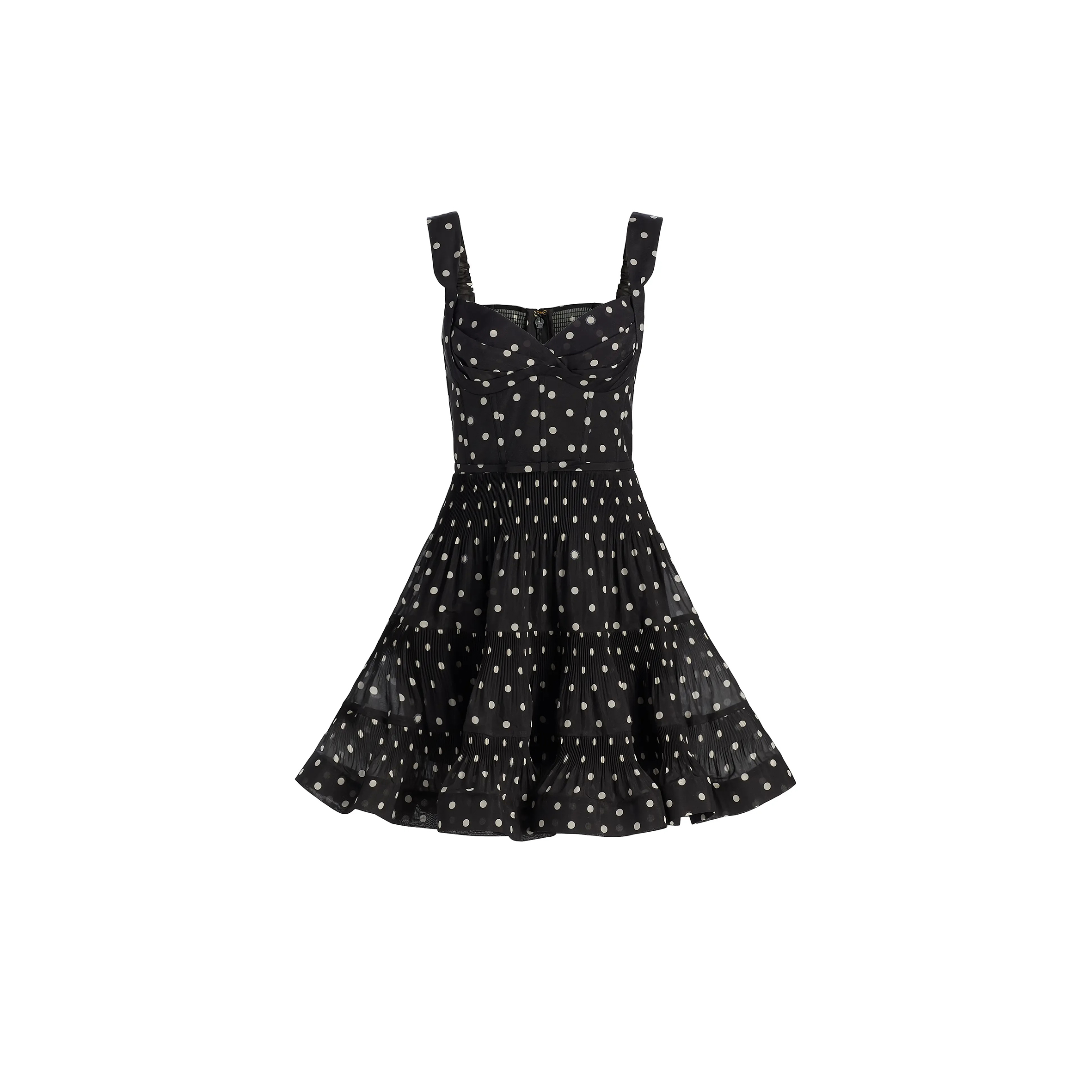 ZIMMERMANN BELTED TIERED SLEEVELESS FIT & FLARE MINIDRESS 